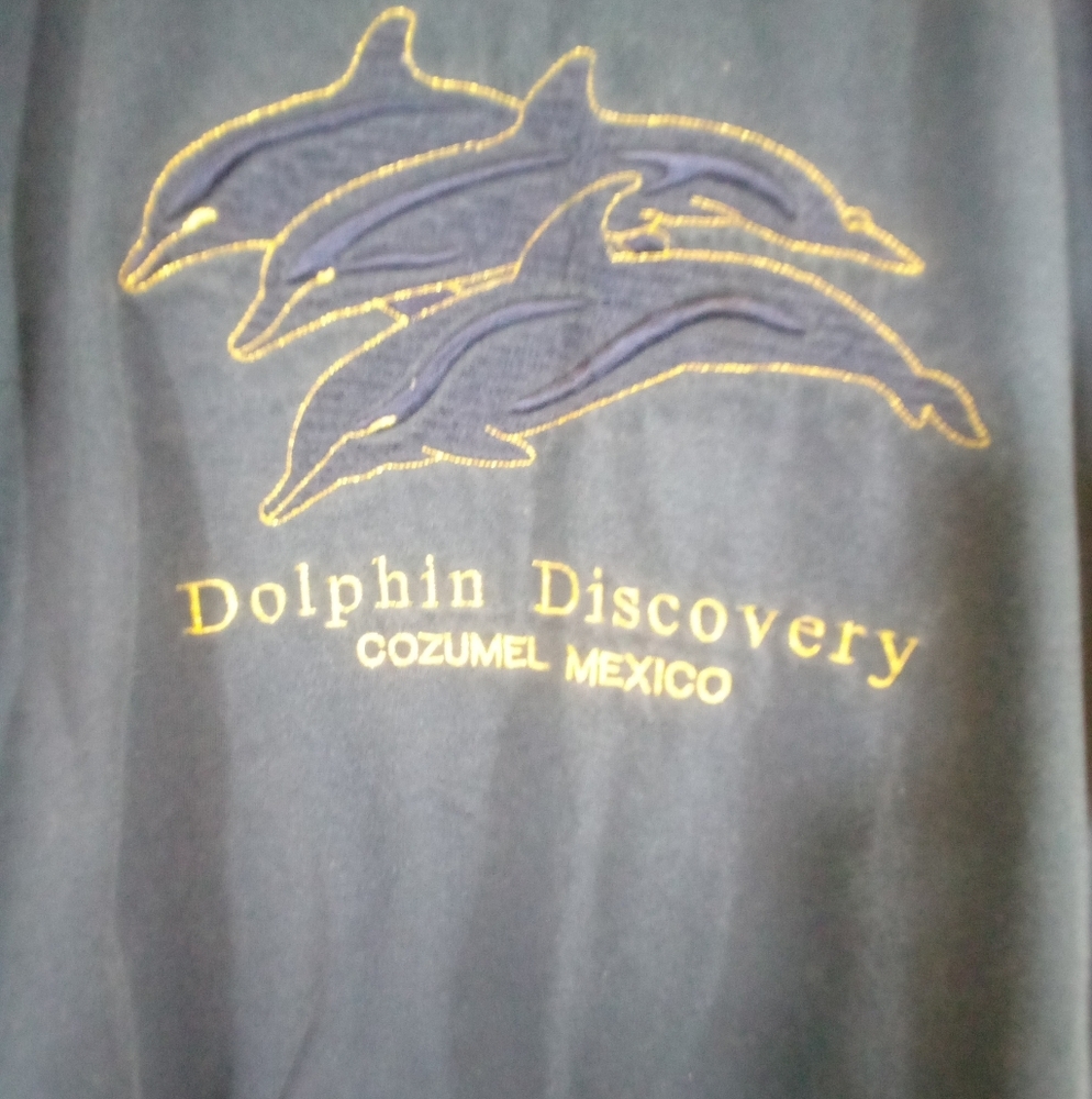 Vintage Navy S/S Dolphin 🐬 Mexico Pullover Shirt Tee XL - Picture 2 of 4